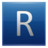 Letter R blue